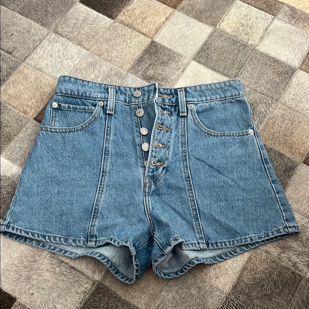 Levi's Blue High Waist Shorts